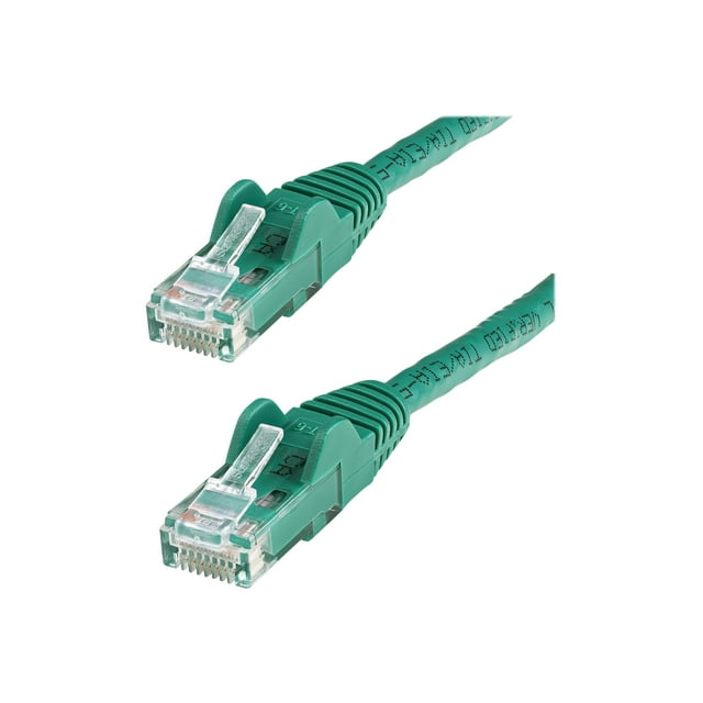 StarTech.com 35ft CAT6 Ethernet Cable, 10 Gigabit Snagless RJ45 650MHz 100W PoE Patch Cord, CAT 6 10GbE UTP Network Cable w/Strain Relief, Green, Fluke Tested/Wiring is UL Certified/TIA - Category 6 - 24AWG (N6PATCH35GN) - Patch cable - RJ-45 (M) to RJ-45 (M) - 35 ft - UTP - CAT 6 - snagless - green