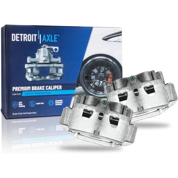 Detroit Axle - Front Brake Calipers for 11-19 Chevrolet Silverado 2500HD 3500HD GMC Sierra 2500 HD 3500 HD, 16-19 Suburban 3500 HD, Disc Brake Calipers with Brackets Replacement