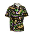 thumbnail image 2 of Balery Mardi Gras3 Print Men's Hawaiian Shirts Short Sleeve Beach Shirt Relaxed Fit Vacation Button Down Shirts-XX-Large, 2 of 9