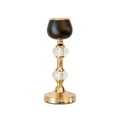 thumbnail image 4 of BalsaCircle 2 Pieces 7" 11" Gold Black Metallic Candle Holders Centerpieces Crystal, 4 of 6