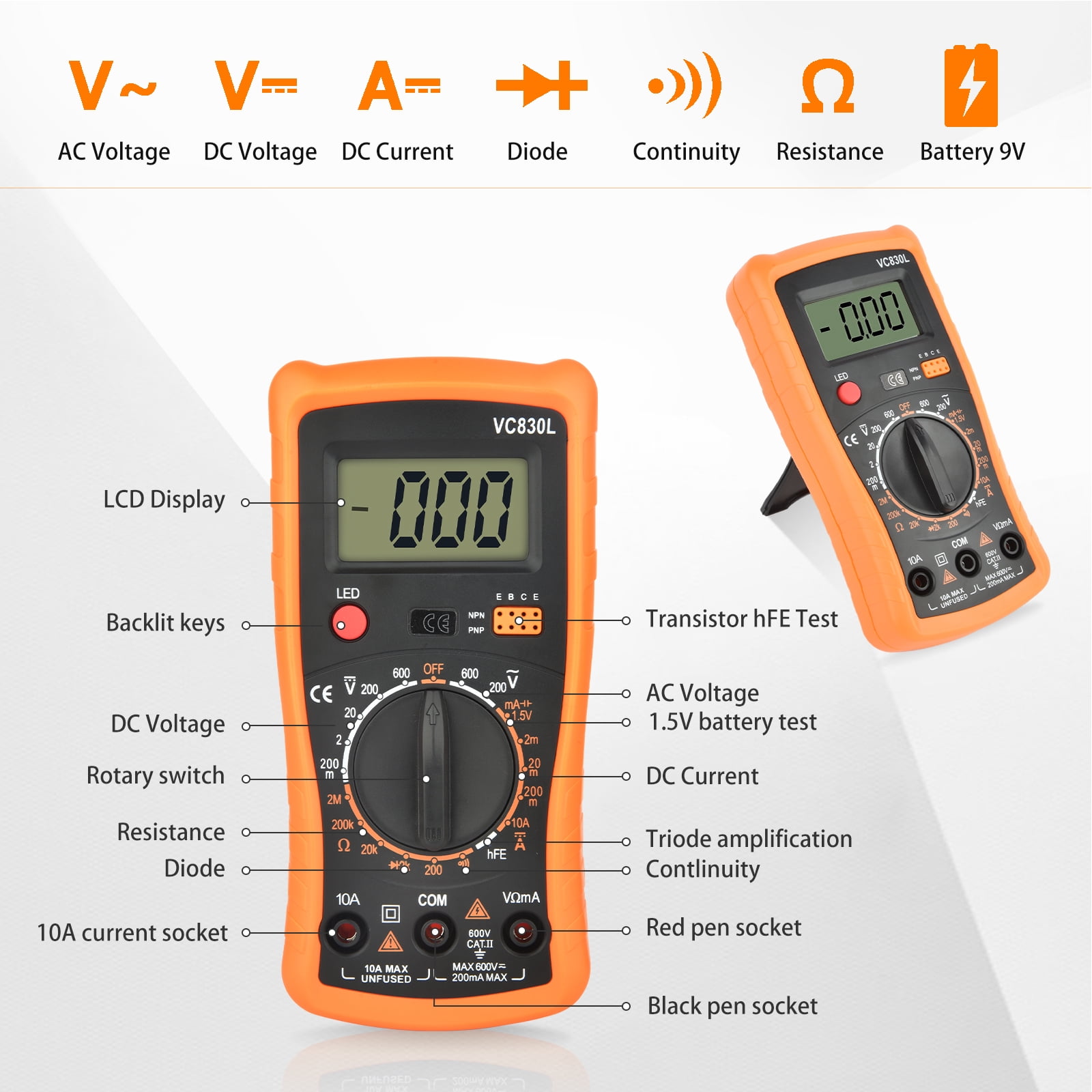 Soldering Iron Kit, Soldering Kit with LCD Digital Multimeter 60W Adjustable Temperature Electric Soldering Iron Kit Multimeter Set Home Mobile Phone Computer Maintenance Soldering Tools Blue
