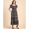 thumbnail image 3 of Moomaya Printed Long Dress For Women, Chic Resort Wear Maxi Dress, 3 of 9