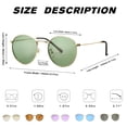 thumbnail image 3 of Gafas de sol Pro Acme pequeñas redondas de metal polarizadas para mujer, 3 of 9