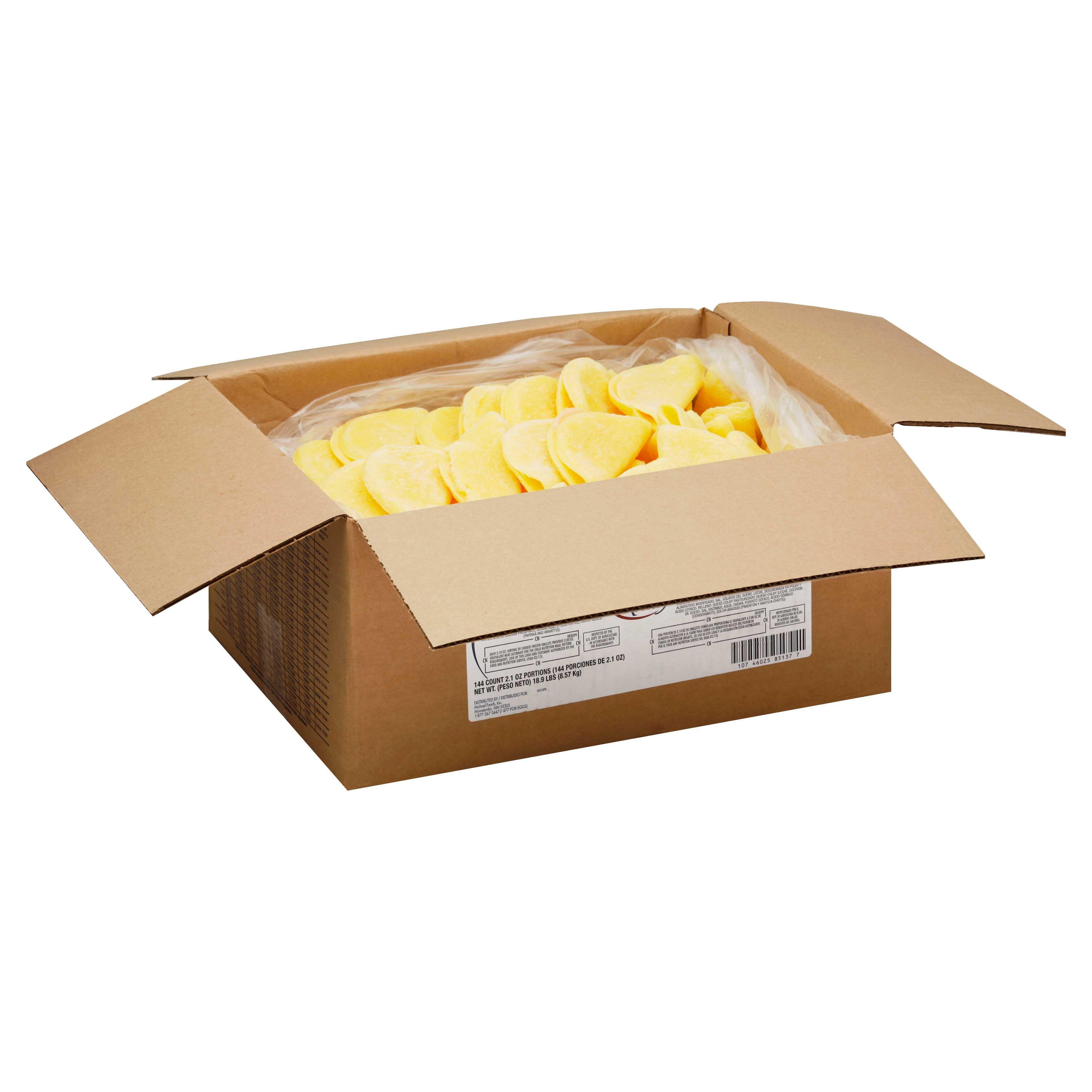 Michael Foods Papettis Colby Cheese Omelette, 2.1 Ounce - 144 per case.