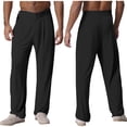 thumbnail image 5 of SiiRoh Men's Samba Salsa Ballroom Dance Pants Solid Color Adjustable Buckle Belted Trousers Black XL, 5 of 6