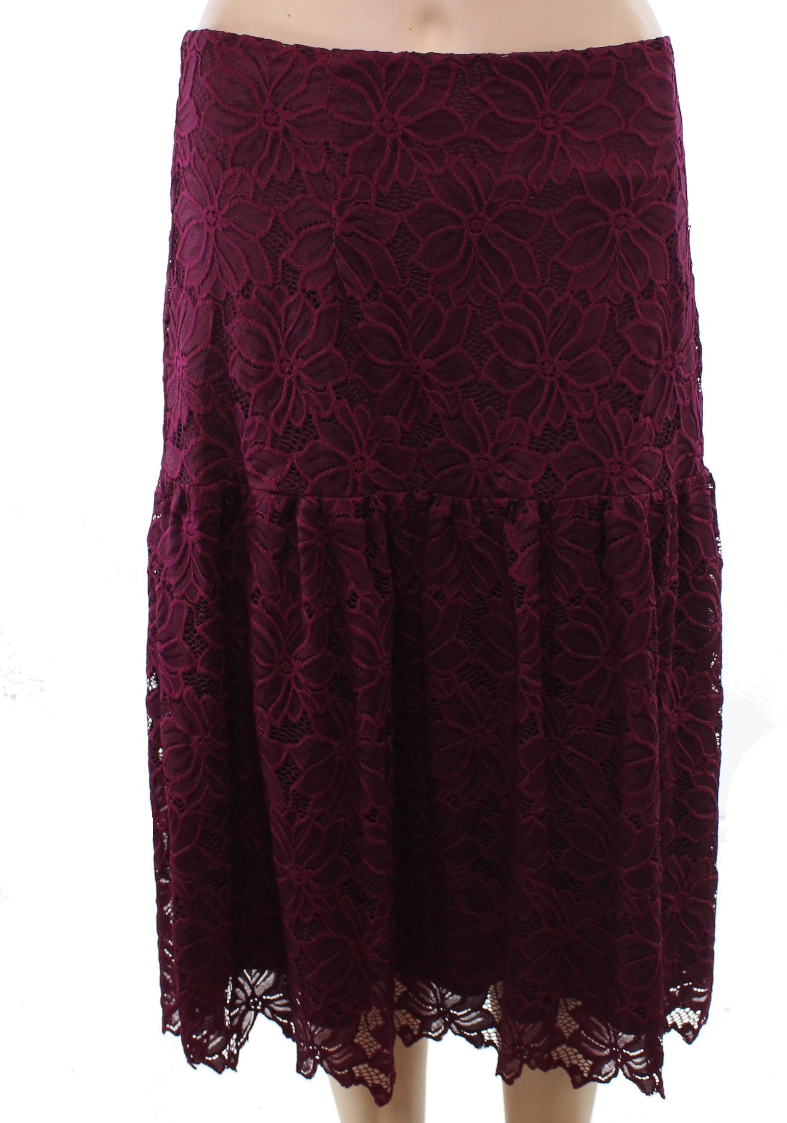 Purple crocheted A-line skirt