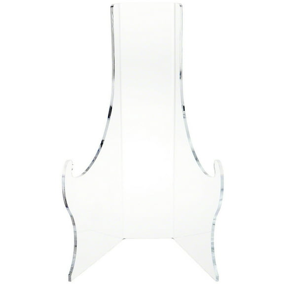 Plymor Clear Acrylic Elevated Flat Back Easel with Deep Support Ledges, 16.75" H x 10" W x 9.75" D
