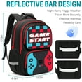 thumbnail image 2 of Gamer Backpack for Boys - 17 Inch Large Capacity Complete 3pcs Set with Insulated Lunch Box and Zipper Pencil Case, Ideal for Elementary Middle School Teen Boys, 2 of 7