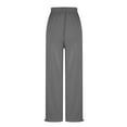 thumbnail image 6 of CALAFEBILA Jogger Womens Pants Casual High Waist Straight Leg Cotton Stretch Trousers Casual Solid Drawstring Long Relaxed Fit Pants with Pockets, 6 of 8