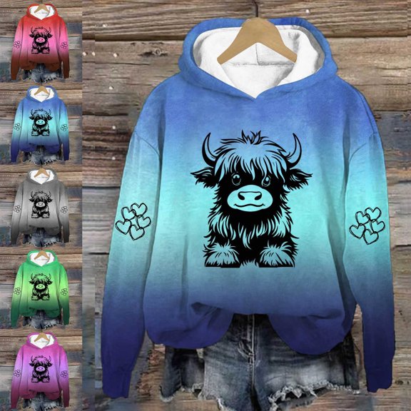 Zysthvn Pullover Hoodies Women Casual Fall Graphic Ladies Sweatshirts Loose Fit Long Sleeve Tops