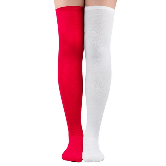 ShomPort Thigh High Stockings for Womens 2 Toned Opaque Stylish Lightweight Footed Party Seamless Elastic Soft Pantyhose