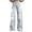 White, variant on Jeans for Women Vintage Boho Floral Print Wesh Jeans Casual High Waist Wide Leg Baggy Denim Pants S-5XL