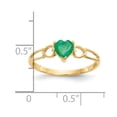 thumbnail image 2 of 14K Yellow Gold Ring Band with Stones (05) May Emerald Heart Green, 2 of 2