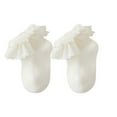thumbnail image 1 of WUANDIXFA Girls Frilly Ruffle Ankle Socks Childrens Comfortable and Breathable Lace Socks Girls Fashionable and Cute Dance Socks Princess Socks Beige,3-5 Years, 1 of 4