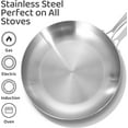 thumbnail image 3 of Tri-Ply Stainless Steel Frying Pan Set, 3-Piece (8+10+12 Inch) Stainless Steel Cookware, Induction Compatible Skillets for All Stovetops, Dishwasher Safe Pans, 3 of 6