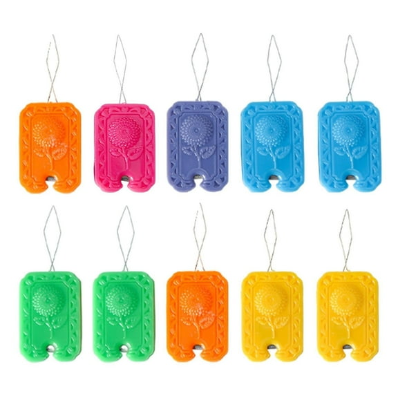 2-in-1 Needle Threader with Thread Cutter, 10-Pack Needle Threader Tool for Hand Sewing & Machine, Easy Threading Assistant with Built-in Cutter for Seniors and Crafters