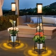thumbnail image 1 of Lámpara de pie solar para exteriores Aialun, 116 cm, con soporte doble para plantas, 1 of 8