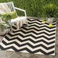 thumbnail image 3 of Safavieh Courtyard Bailey Chevron Indoor/Outdoor Area Rug, Black/Beige, 6'7" x 9'6", 3 of 15