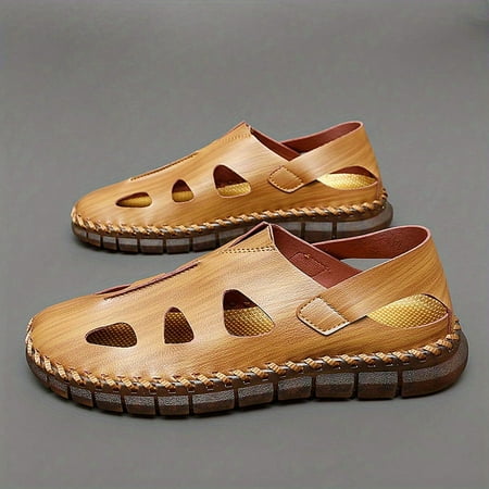 

Men s Out Slip On Sandals Spring And Summer Casual Outdoor Lightweight Anti-skid Flat Sandals With Hook And Loop Fastener