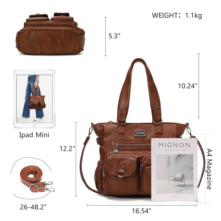 Large Capacity Leather Backpack Tote, Crossbody Handbag for Work Travel KL928 Large Capacity Bag Work Leather Tote Bags For Women  main image 2