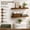 A. Brown, variant on Bathroom Floating Shelves Wall Mounted Over Toilet - Set of 2 Rustic Brown Farmhouse Decor, 15.7 x 6.7 inch Small Display Bookshelf Storage