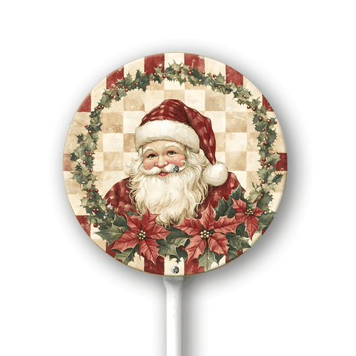 Eveokoki Outdoor Holiday Decorations, Aluminum Santa Claus with Metal Stakes for Outdoor Yard, Merry Christmas Signs for Outside Porch Lawn Pathway Xmas Decor 9.2x9.2Inch