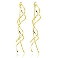 thumbnail image 2 of Lancharmed Gold Plated Studs Earrings for Womens,Wave Tassel Earring 40Th Birthday Gifts Women, 2 of 7