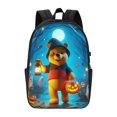 thumbnail image 4 of Mochila de viaje para portátil con diseño de Winnie The Pooh Light Flight, antirrobo con puerto de carga USB, mochila universitaria, gran capacidad para el trabajo, color negro, 17 pulgadas, 4 of 8