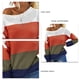 thumbnail image 2 of Jersey De Mujer, Sin Hombros, Con Contraste De Colores, Cuello Redondo Suave A Juego, Prendas De Punto Suaves Para El Hogar Para Fiestas ANGGREK Naranja S, 2 of 5
