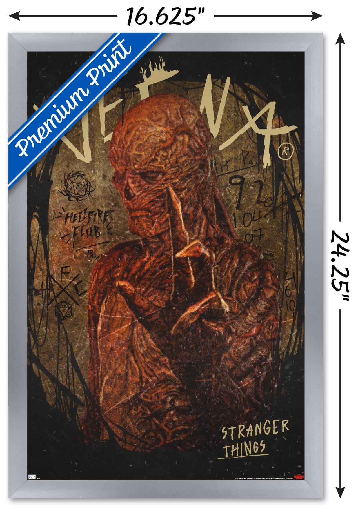 Netflix Stranger Things: Season 4 - Vecna Wall Poster, 14.725" x 22.375" Framed