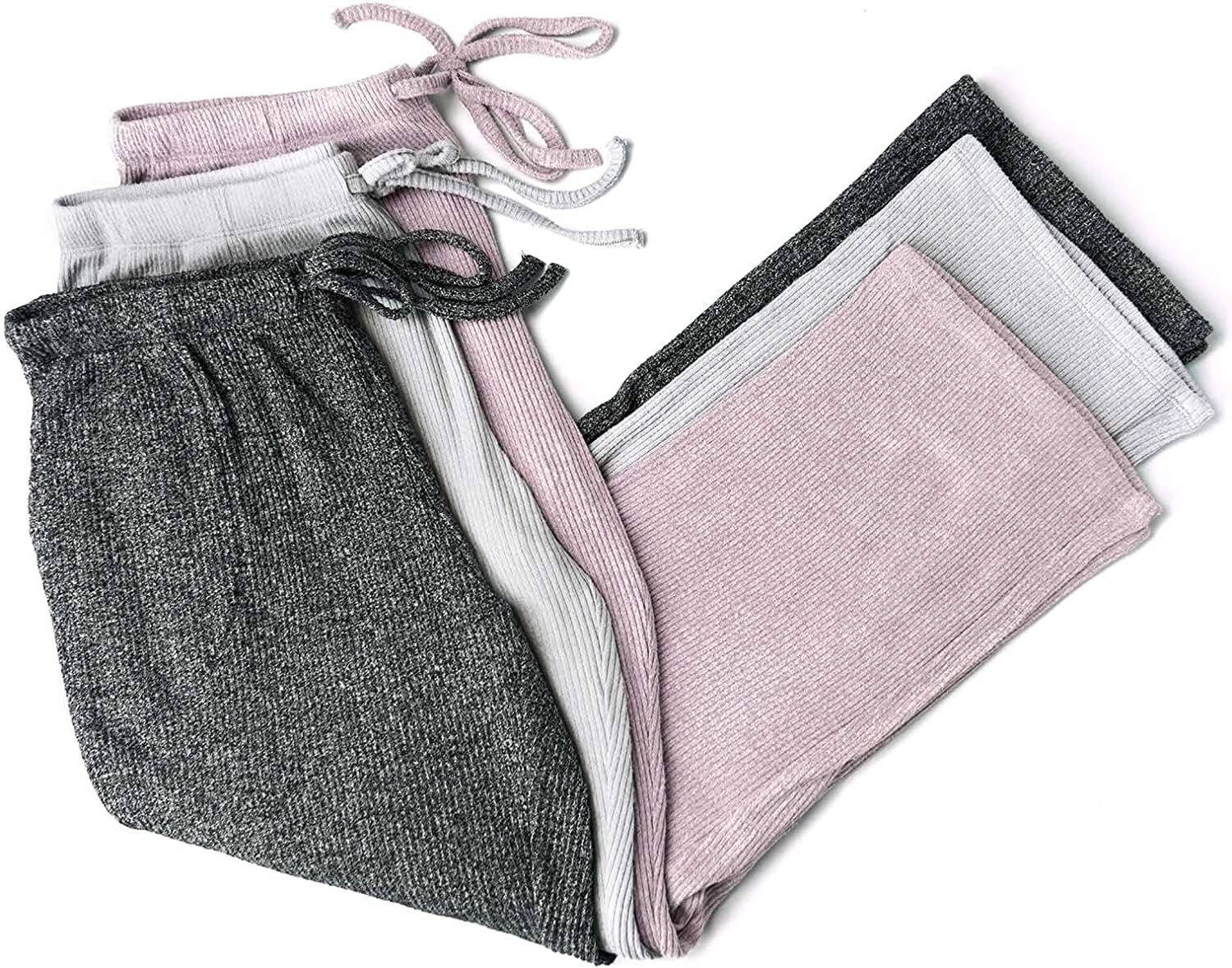 Hello Mello CuddleBlend Women's Comfortable Lounge Wide Leg Pajama Pants  Elastic Waistband With Side Pockets - Gray, Small at  Women's  Clothing store