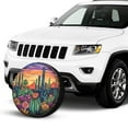 thumbnail image 2 of KAKALAD Colorful Desert Cacti Wildflowers Leopard Print 01 Spare Tire Cover Universal Vehicle Accessories Buckle Car Tools 17”in, 2 of 6