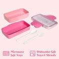 thumbnail image 7 of Paris Hilton 5-Piece Stackable Bento Lunch Box, Pink - Includes Two 15oz Food Trays, Lid, Fork, and Spoon - Perfect for Meal Prep and On-the-Go Lunches, 7 of 7