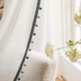 thumbnail image 5 of Rayon Curtains, Pinch Pleat Sheer Drapes with Pompom Tassel Trim, forHome,Office,Rooms(45" x 108"), 5 of 9