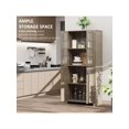 thumbnail image 4 of HOMCOM 71" Freestanding Kitchen Pantry Cabinet with Glass Door and Shelves, Tall Cupboard for Dining Room, Living Room, Natural, 4 of 5