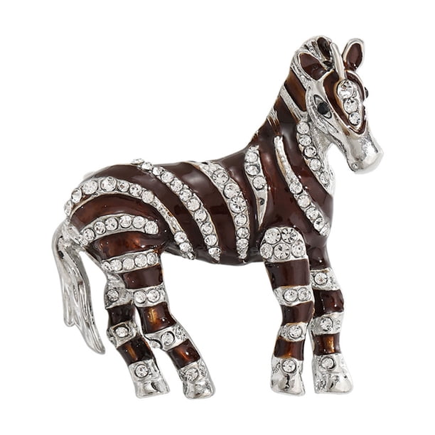 Broche de aleación con temática de caballos, con cristales incrustados, esmalte y perlas de imitación, insignia de cuento de hadas, accesorios artísticos.