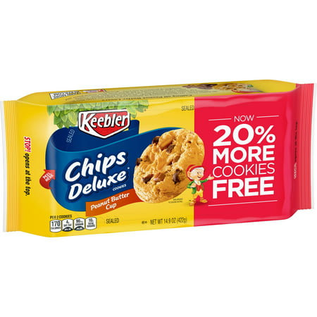 Keebler Chips Deluxe Cookies Peanut Butter Cup 14.9 (Best Peanut Butter Kiss Cookie Recipe)