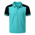 thumbnail image 4 of Fnnxeal Mens Polo Shirts Button Pullover Casual Collared Summer Short Sleeve Polo Sky Blue Shirts for Men Size M, 4 of 5