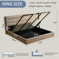 thumbnail image 3 of Zanmintaobo King Bed Frame with Lift up Storage & Layered Linen Upholstered Headboard - Sturdy,Noise-Free,No Box Spring Needed,Easy Assembly,Mushroom, 3 of 13