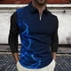 thumbnail image 1 of Blusa y camisa de manga larga con cuello vuelto para hombre, jersey con solapa a cuadros, a rayas y cremallera, manga corta, deportiva, de manga corta, con solapa, blusa de poliéster para hombre, 1 of 5