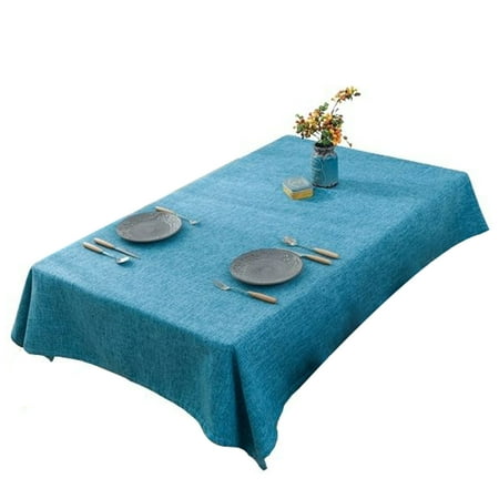 

Rectangular Tablecloth Cotton Linen Solid Color Tablecloth Washable No Fade Anti-slip Wrinkle Free Table Cover For Conference Banquet Party Picnic -I-140*220cm