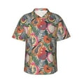 thumbnail image 2 of Xecao Tropical Fruit print Hawaiian shirt - a stylish short-sleeve button-down for men, perfect for casual beach and tropical outings., 2 of 9