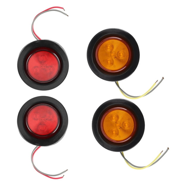 Luz de posición lateral Bling Bling 4 piezas LED redonda 2 pulgadas