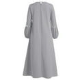 thumbnail image 3 of IBTOM CASTLE Muslim Abaya Dress for Women Casual Sequin Sundress Solid Dubai Kaftan Robe Party Long Sleeve Islamic Prayer Clothing L Gray, 3 of 8