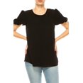 thumbnail image 7 of Women's Chic Ruffle Sleeve Blouse – Round Neck, Solid and Print Styles, 7 of 7