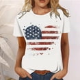 thumbnail image 2 of Penkiiy American Flag Crop Tops Women USA Crop Shirt Patriotic 4th of July Tee Memorial Day Tshirt Girls Crop Tops L Red, 2 of 5