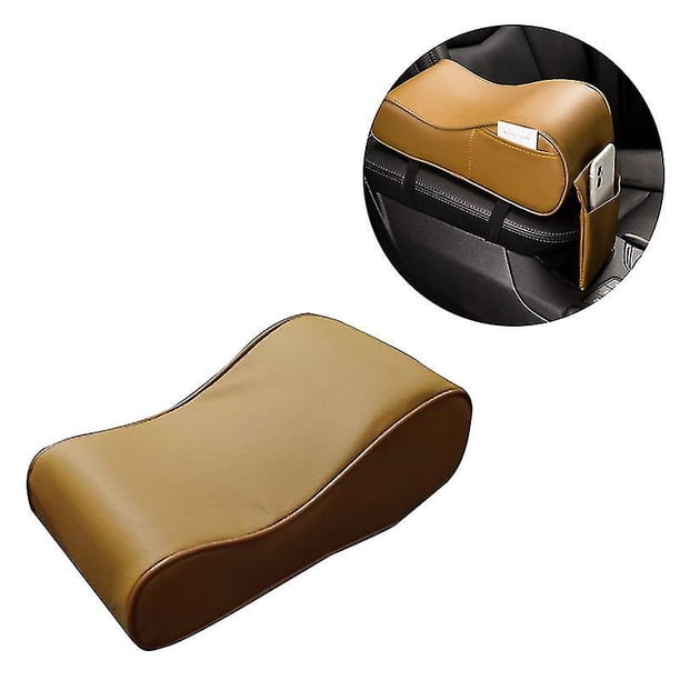 Almohadilla universal para reposabrazos de coche, almohadilla para reposabrazos de consola central, cojín para reposabrazos, cojín para asiento, protector para vehículo, color marrón