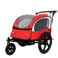 thumbnail image 6 of Olurrisa 2-in-1 Double 2 Seat with 5-point safety harnesses Bicycle Bike Trailer Jogger Stroller for Kids Children Foldable Collapsible w/Pivot Front Wheel, Storage Bag, 6 of 8