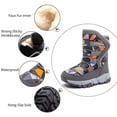 thumbnail image 3 of HOBIBEAR Boys Snow Boots Winter Waterproof Slip Resistant Shoes Orange/Grey,4.5 Big Kid, 3 of 8