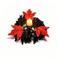 thumbnail image 3 of Beautynvta Maple Leaf Candle Ring Wreath, Artificial Fall Candle Holder Garland, Autumn Table Centerpiece Decor for Party Home Decorations, 3 of 4